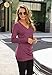 Womens Tops Ladies Long Sleeve Fall Shirts V Neck Casual Blouses Loose Fitting Tees Plain Color Tunics Dressy Clothes Style Fashion Trending Camisas Blusas de Mujer Moda Playeras Fuchsia X-Large