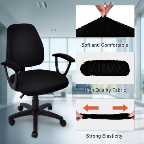 SARAFLORA Stretchable Stain Resistant Arm Cover for Desk Chairs, Black