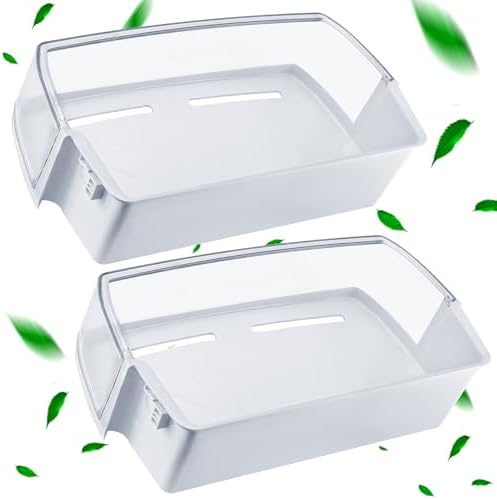 Set Of 4 White Refrigerator Shelf Bins - Compatible With Kenmore & Whirlpool Fridges