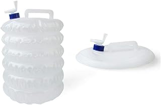 Eforcase Recipiente de água dobrável 1,5/2,6/4 galões, recipiente de água transparente para acampamento com torneira, tanque de armazenamento de água, jarro de armazenamento de água para acampamento ao ar livre, livre de BPA