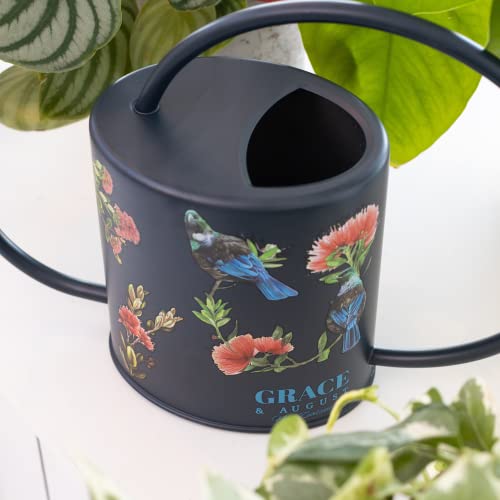 Watering Can For Indoor Plants - House Plant Watering Can - Colorful, Decorative Indoor Water Can For Plants - Metal Indoor Watering Can With Long Spout - 1.5L 51Floz 0.4 Gallon (Tui Bird Black) #TOP3