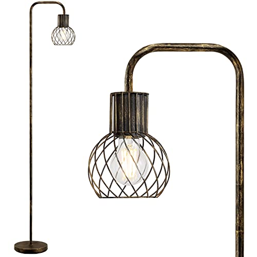 Industrial Floor Lamp, Antique Bronze Standing Lamp Modern with 6W