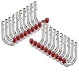 20 x Colgador Universal „OrgaTech“ Gancho de Pared Colgadero de Acero Cincado / 80 x 120 mm / Capacidad de Carga 45 kg