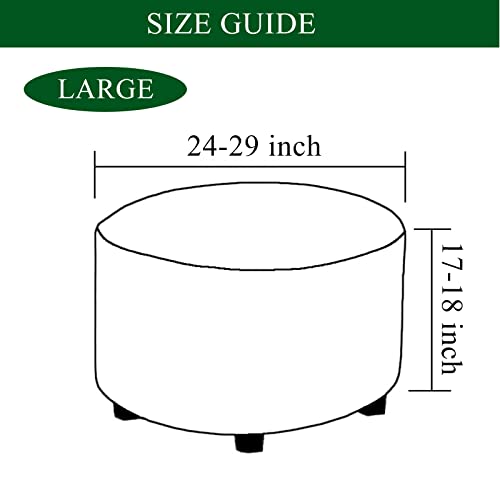 Crfatop Printed Round Ottoman Covers Slipcover Stretch Footstool Protector Covers Soft Footrest Ottoman Seating Ottoman Throw Cover With Elastic Bottom For Living Room Indoor Outdoor,L,20 #TOP6