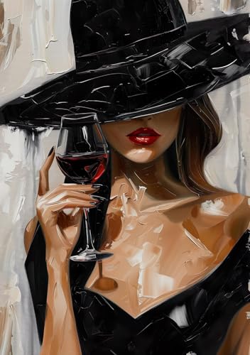 STYLER Tableau sur toile Mila 70 x 100 cm prêt à accrocher – art abstrait moderne avec visage de femme et couleurs vives – décoration murale...