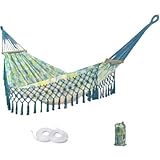 LNWQSQR Boho Classic Hammock with Tassel,Max 500lbs Handmade,2 Person Hammock Hammock...