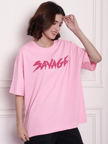 Image of Fabflee Women's Cartoon Oversized Fit Tshirt