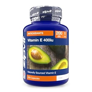 Zipvit Vitamin E Capsules 400IU, Natural D-Alpha Tocopherol, Supports Cell Protection from Oxidative Stress, 200 Capsules, Vitamin E Supplement