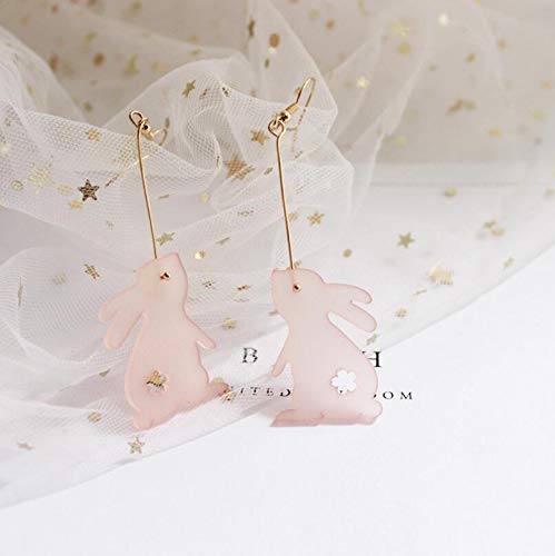 Pingyongchang Cute Animals Rabbit Bunny Acrylic Dangle Drop Harajuku Lightweight Earrings for Girls Women Easter Jewelry Birthday Gift - Image 4