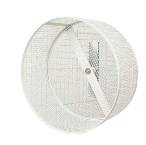 【Yecox】ハムスター回し車 小動物ランニングホイール 小動物用玩具 金属 静音 安全 簡単なアクセス 掃除が簡単 壁掛け 夜も静か (壁に取り付けられた-直径25cm,ホワイト)