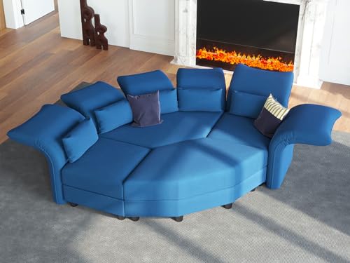 LLappuil Oversized 4-Seater Velvet Sectional Sofa with Storage