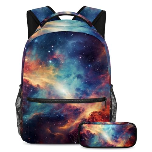 Sac à dos Galaxy Planet anti-déchirure avec trousse pour organiser les affaires d'école