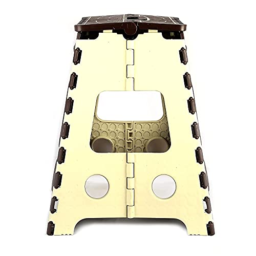 SANWALSA 18 Inch Folding Step Stool, Brown - Image 6