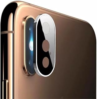 واقي عدسة كاميرا معدني مقاوم للخدش والغبار بتصميم HD عالي الدقة مع حافة منحنية لتغطية كاملة من خليط الألومنيوم لموبايل آيفون اكس/اكس اس - لون فضي