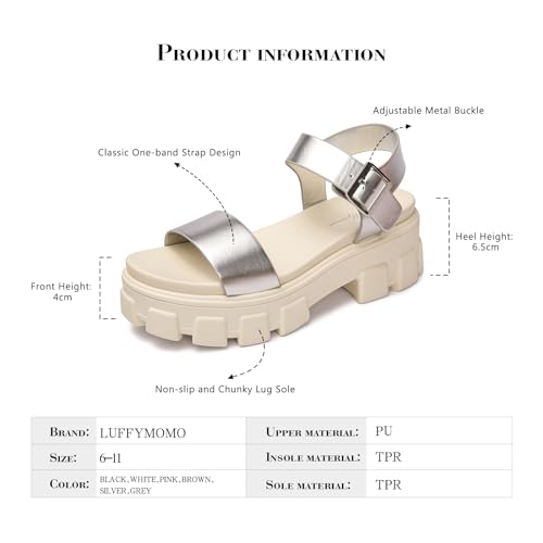 Image of Luffymomo Women's Platform Wedge Sandals | Chunky Heels Ankle Strap Shoes Open Toe Summer Adjustable Sandals, Lug Sole