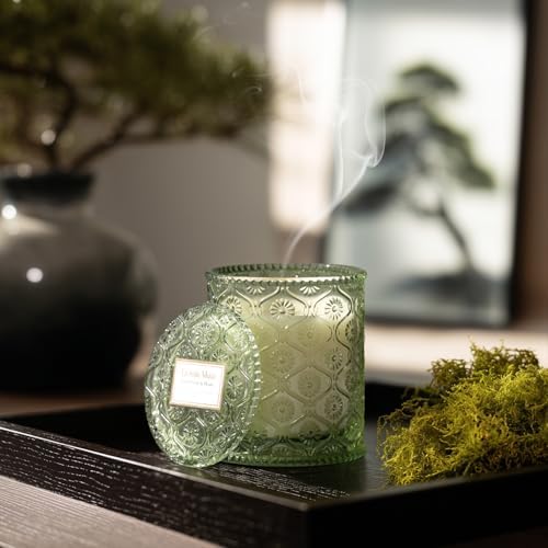 LA JOLIE MUSE Kyoto Vine & Moss Candle - Green Leaves, Tree Moss, Vetiver | 6 oz Natural Soy Wax | 40 Hours Clean Burn | Fresh Scented Candle | Gift-Ready for Hosts & Gatherings - Thumbnail 2