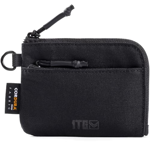 1TG mały portfel, portmonetka 500D Cordura, mały portfel z zamkiem błyskawicznym, dla mężczyzn i kobiet, czarny, wersja Molle