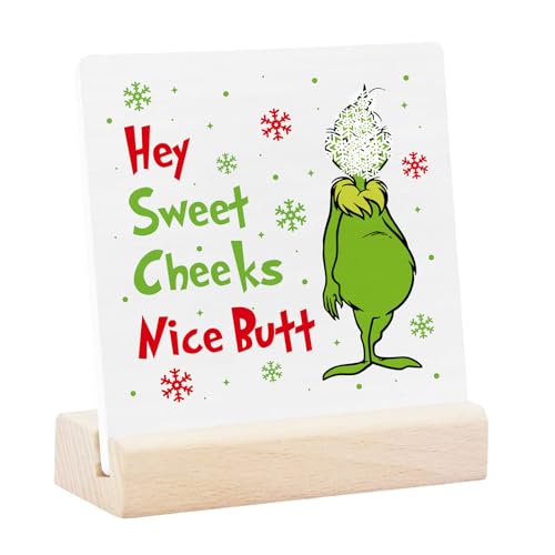Funny Christmas Bathroom Decorations, Novelty Christmas Sign for Home Bathroom