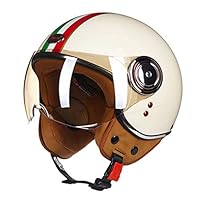 3/4 Open Gezicht Motorhelm Retro Motorfiets Halve Helm Vintage Stijl