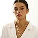 Layered Pearl Chain Necklace for Women, 14K Gold Plated Beaded Pearl Link Paperclip Toggle Clasp Necklace, Dainty Trendy Layered Choker Chunky Jewelry, Fashion Gift for Women-1
