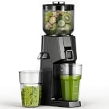 AAOBOSI Cold Press Juicer, 13.2 cm No-Cut Feed Chute - Slow Masticating Juicer, More Juice with Triple Stainless Steel Filter, Quiet Operation, Reverse Function, Easy to Clean, Black
