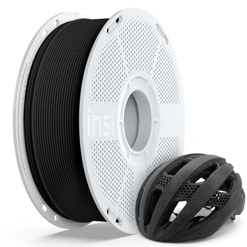 Inslogic PA6-CF Carbon Fiber Nylon Filament 1.75mm Black 1kg Spool, Fiberon PA6 CF Nylon 3D Printing Filament, Warp Free