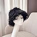Winter Soft Faux Fur Plush Bucket Hat, Lovely Fisherman Cap Fashion Outdoor Thick Warm Fashion Sun Cap for Women Black
