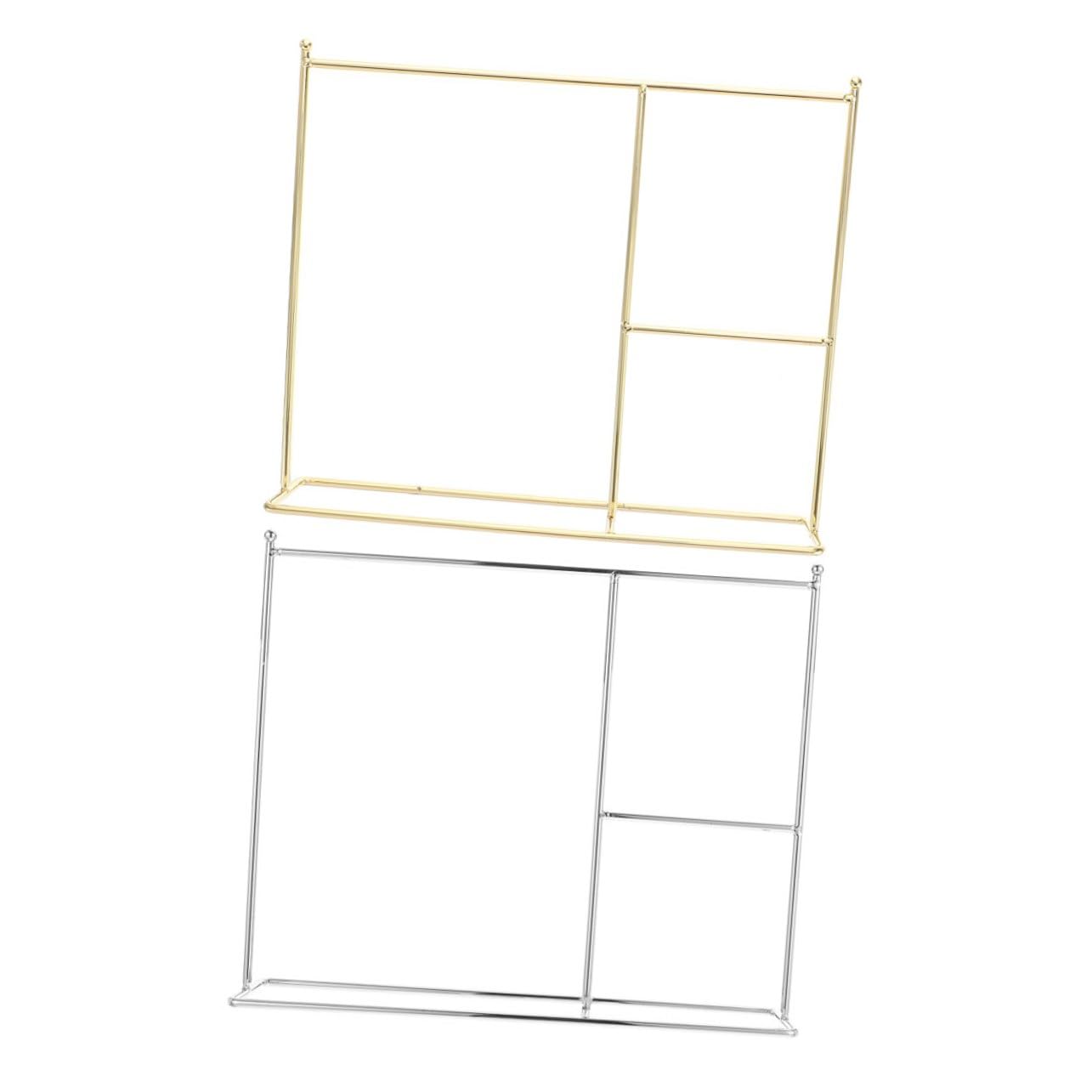 BESTonZON 2 Scaffali Esposizione Vestiti Bambole in Ferro per Decorazione Casa delle Bambole Oro e Argento