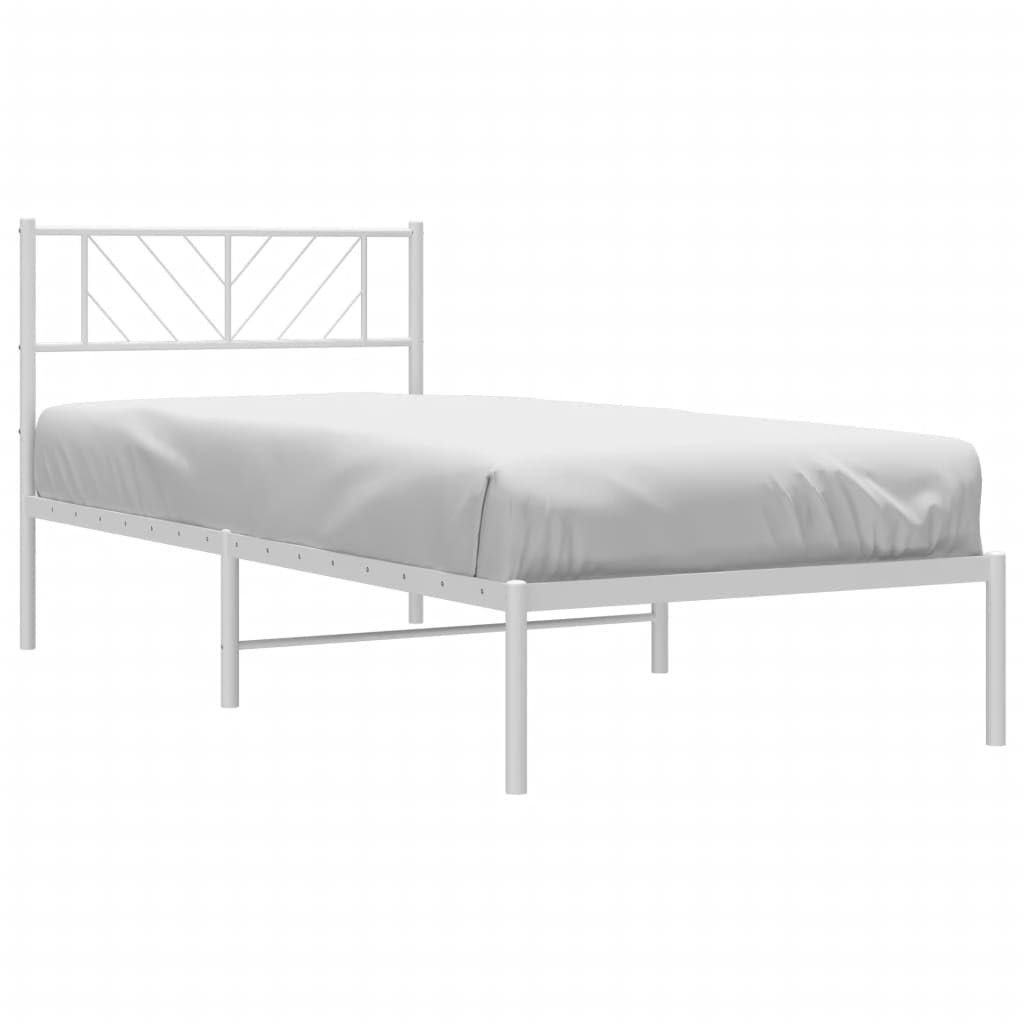 vidaXL - Bedframe - voor - een - daybed - met - hoofdeinde - Wit - 100 - x - 200 - cm