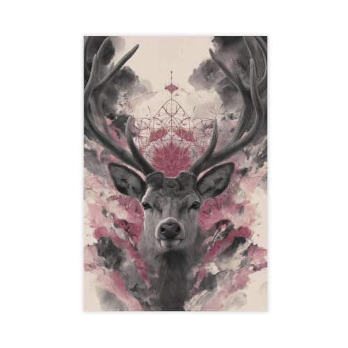 Toile de cerf bohème 50x75 cm pour la décoration du salon