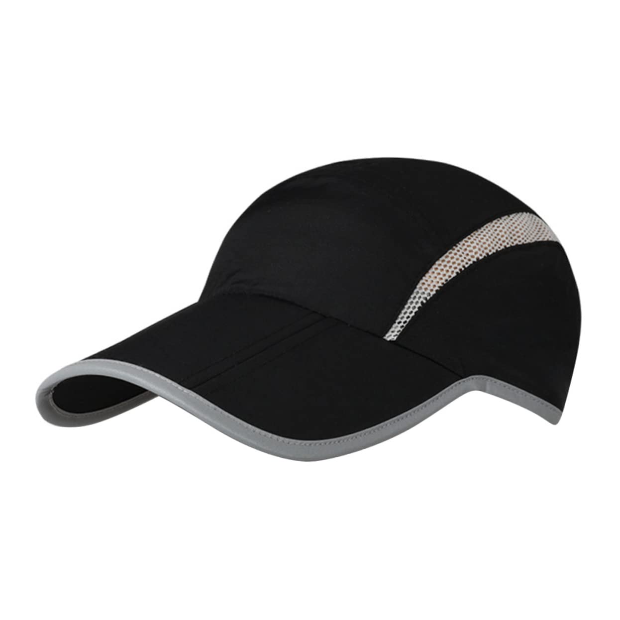 Didiseaon Cycling Hat Men's Breathable Running Cap Sun Hat Flat Brim Adjustable Outdoor Use Black