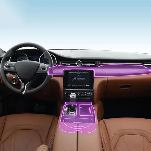 Protection console centrale Maserati Quattroporte film TPU pour panneau transmission