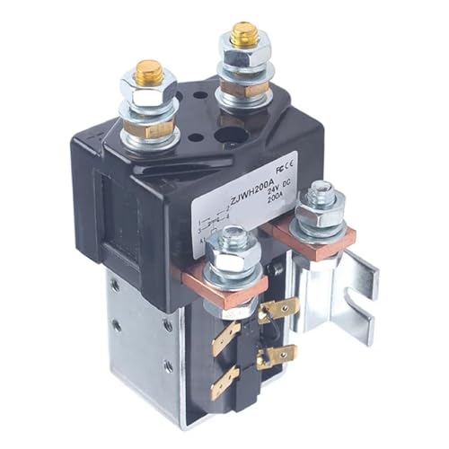 DC Contactor 24V 200A, High Current Relay Switch for Electric Vehicle and Car Systems, 1NO 1NC Normally Open Close Contact, Model ZJWH200A (ZJWH100A 72V)