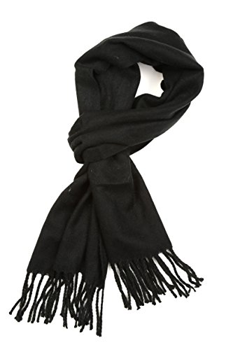 Sakkas Booker Cashmere Feel Solid Colored Unisex Winter Scarf With Fringe