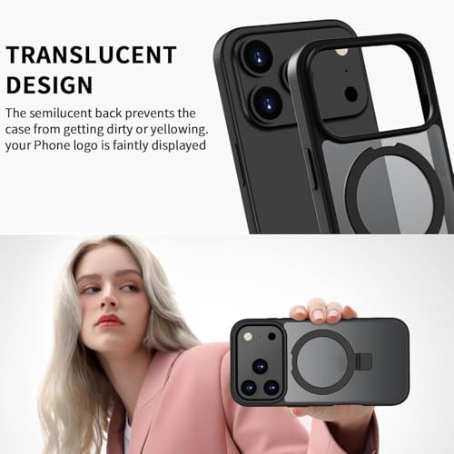 Image of iPhone 17 Pro Max Magsafe Stand Case | Matte Design & 360 Protection | Military-Grade Apple iPhone 17 Pro Max Cover | Ultra Premium - Black
