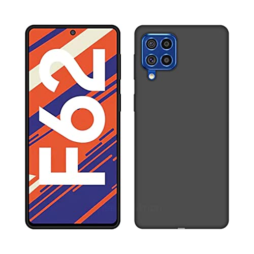 Image of Case Creation for Samsung Galaxy M62 2021 Back case, Samsung Galaxy M62 Slim Flexible Smart Look case with 360 Camera All Angle Protection (Pure Black)