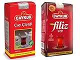 ÇAYKUR Black Tea Duo, Filiz & Caycicegi, Youngest Tea buds & Smooth Loose Leaf Blend, Perfect for Daily Enjoyment for Breakfast 500g / 17.6 Oz each