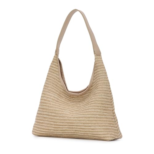 Bolso Tote tejido de paja para mujer miniatura 7