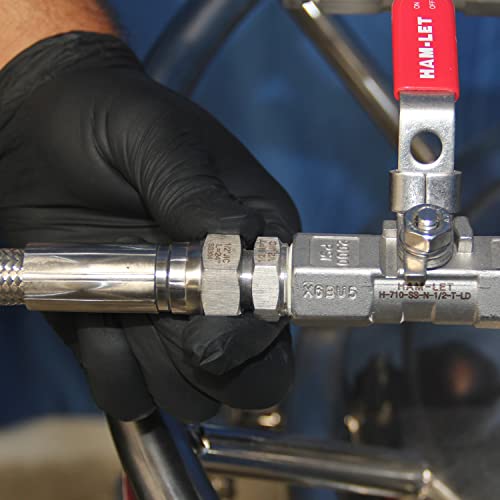 Image of HFS(R) 3 /8 inch NPT Male to 1 /4 inch JIC Male Adapter Flared Tube Fitting Pipe Connector Stainless Steel 304