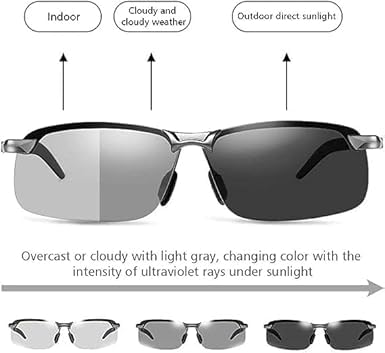 ZGLUZP White-black Polarized Photochromic Sunglasses UV400 Sports Sunglasses Day and Night Driving Glasses Ultra-Light Sun Glasses Eyewear Cycling Glasses Goggles