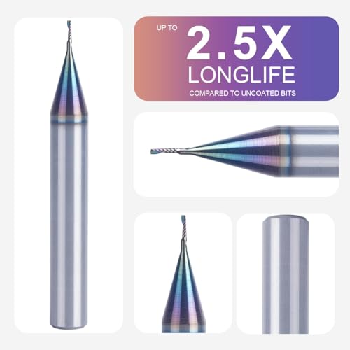 Brocas de carburo CNC SpeTool de una flauta de 1/4 y corte 1/32 3