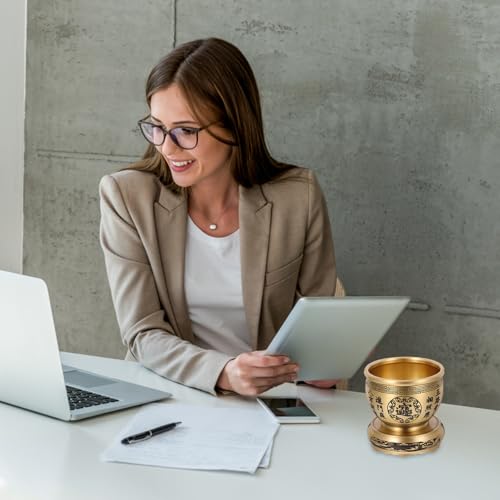 Cuenco de latón Feng Shui VALICLUD dorado para prosperidad 6