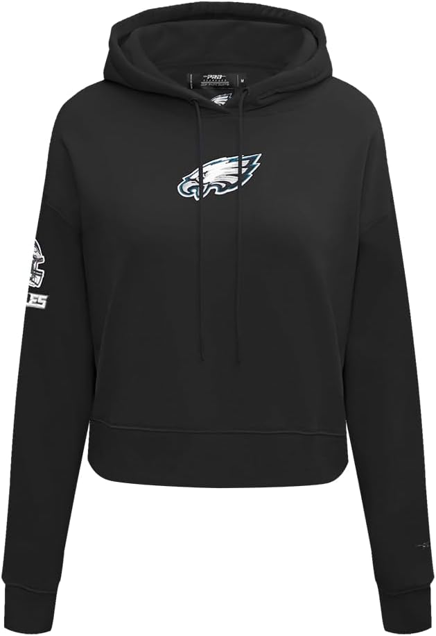 Pro Standard Womens NFL Classic Chenille Brushed Back French Terry Cropped Pullover Hoodie