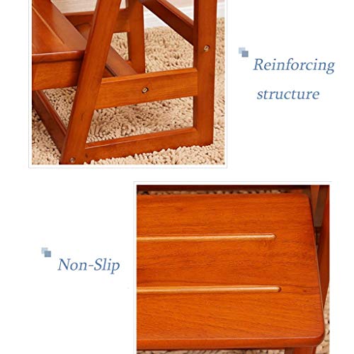 Straw Step Stool-Wooden Ladders Small Foot Stools Wood Folding Step Stool For Adults & Kids Indoor Folding Stepladder Portable Shoe Bench/Flower Rack #TOP5