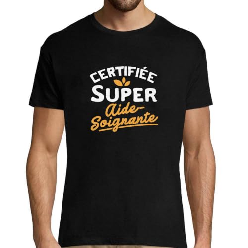 T-Shirt Homme Super Aide-Soignante imprimé en France en coton confortable pour papa