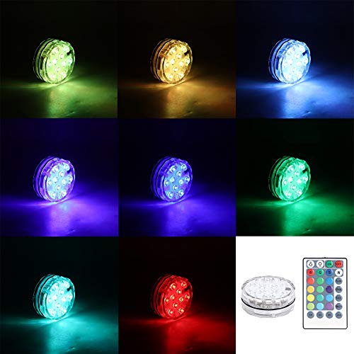 LED Swimming Pool Light, Waterproof 10LED RGB Underwater Submersible Light Swimming Pool Lighting with Remote Control - Image 2