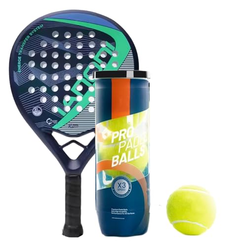 Raquette de padel bicolore légère vendue avec son lot de 3 balles