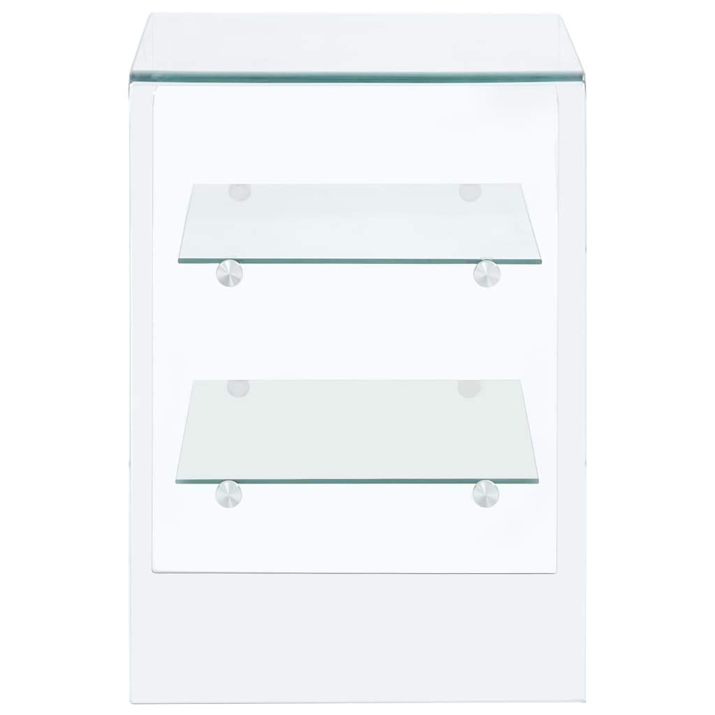 Bijzettafel set 2-dlg transparant gehard glas kopen