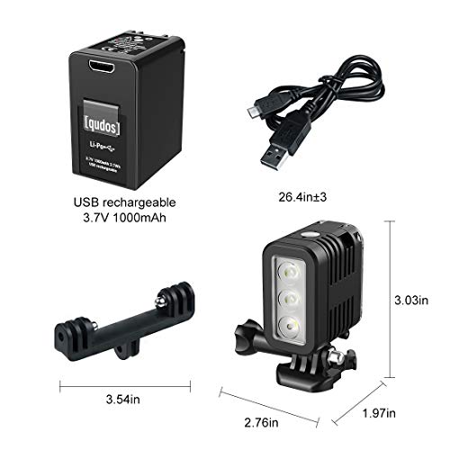 Hongdak Waterproof Dive Light For Gopro Video Light Rechargeable Fill Night Light Underwater 147Ft(45M) Scuba Photography Accessories For Gopro Hero11 10 9 8 7 6 5 4 3 Dji Osmo Action Camera #TOP5