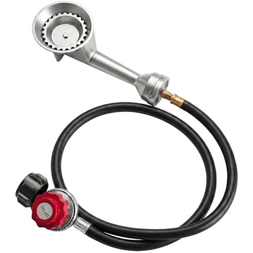 Veralune Taper High Pressure Cast-Iron Propane Burner Head with 20 PSIG Adjustable Regulator Taper Burner Head for Turkey Fryer Burners Outdoor Cooking Camping